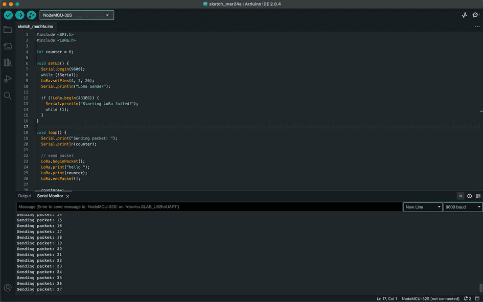 python - transmit data from lora connected to... Using LoRa for communication between ESP32 and Raspberry Pi | Jay Gould