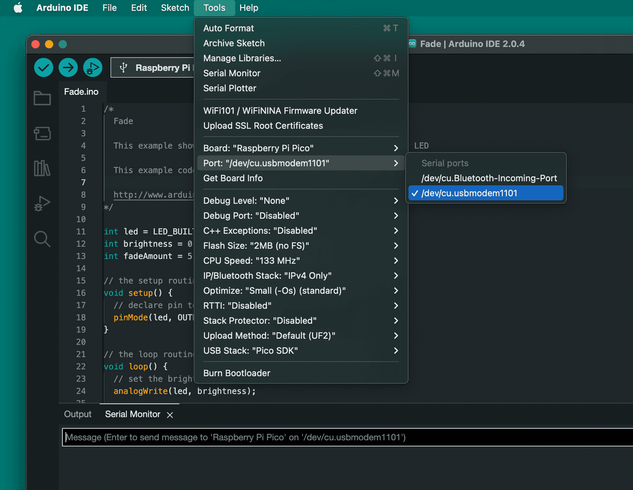 Programming the Raspberry Pi Pico in Arduino IDE on a Mac | Jay Gould