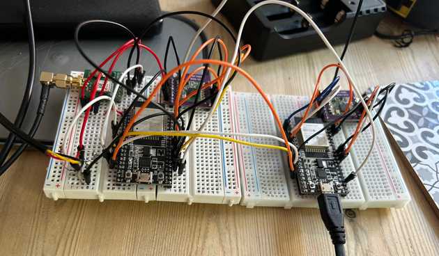 Two ESP32s connected by SPI