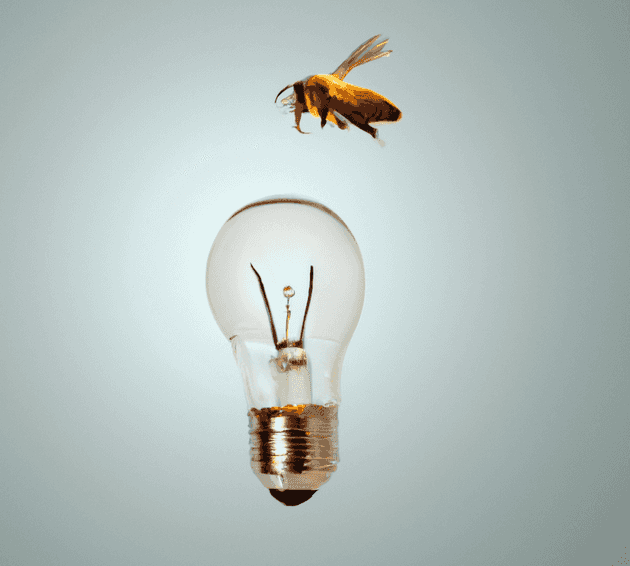 Lightbulb and bee